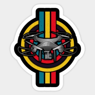 Retro Drone Pilot Quadcopter Flying Vintage Pilot Sticker